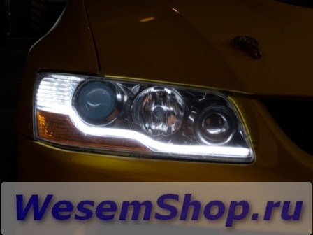 Светодиодная лента SHO-ME SL-60-WY в мягком корпусе с желтыми и белыми светодиодами. Лента быстро и легко устанавливается в фары автомобиля для подсветки и индикации поворота.